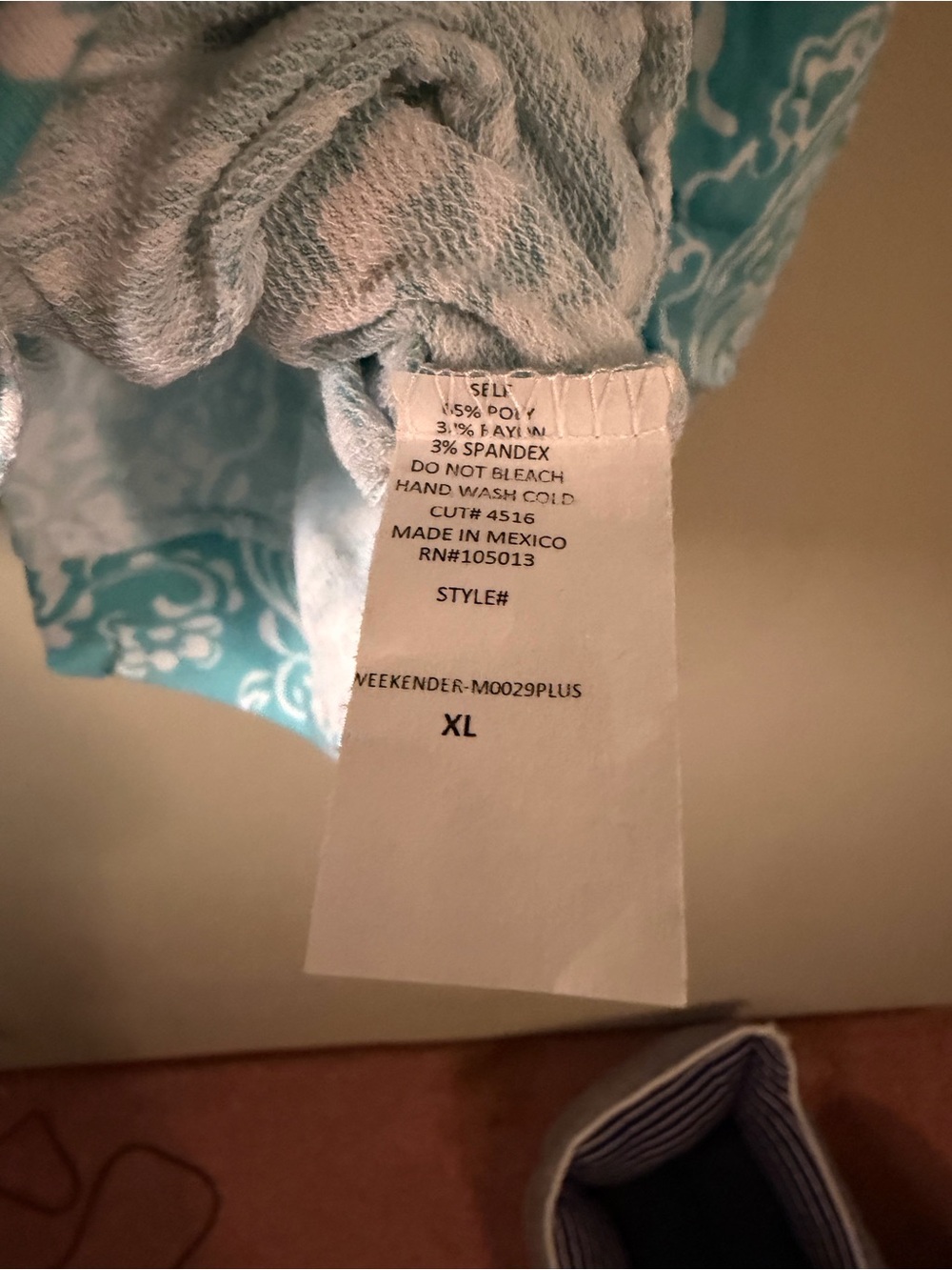 Dear Scarlett Aqua and White Paisley Floral Sweatshirt - Picture 4 of 4